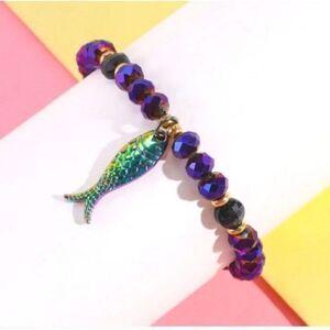 Girls purple fish Charm Bracelet